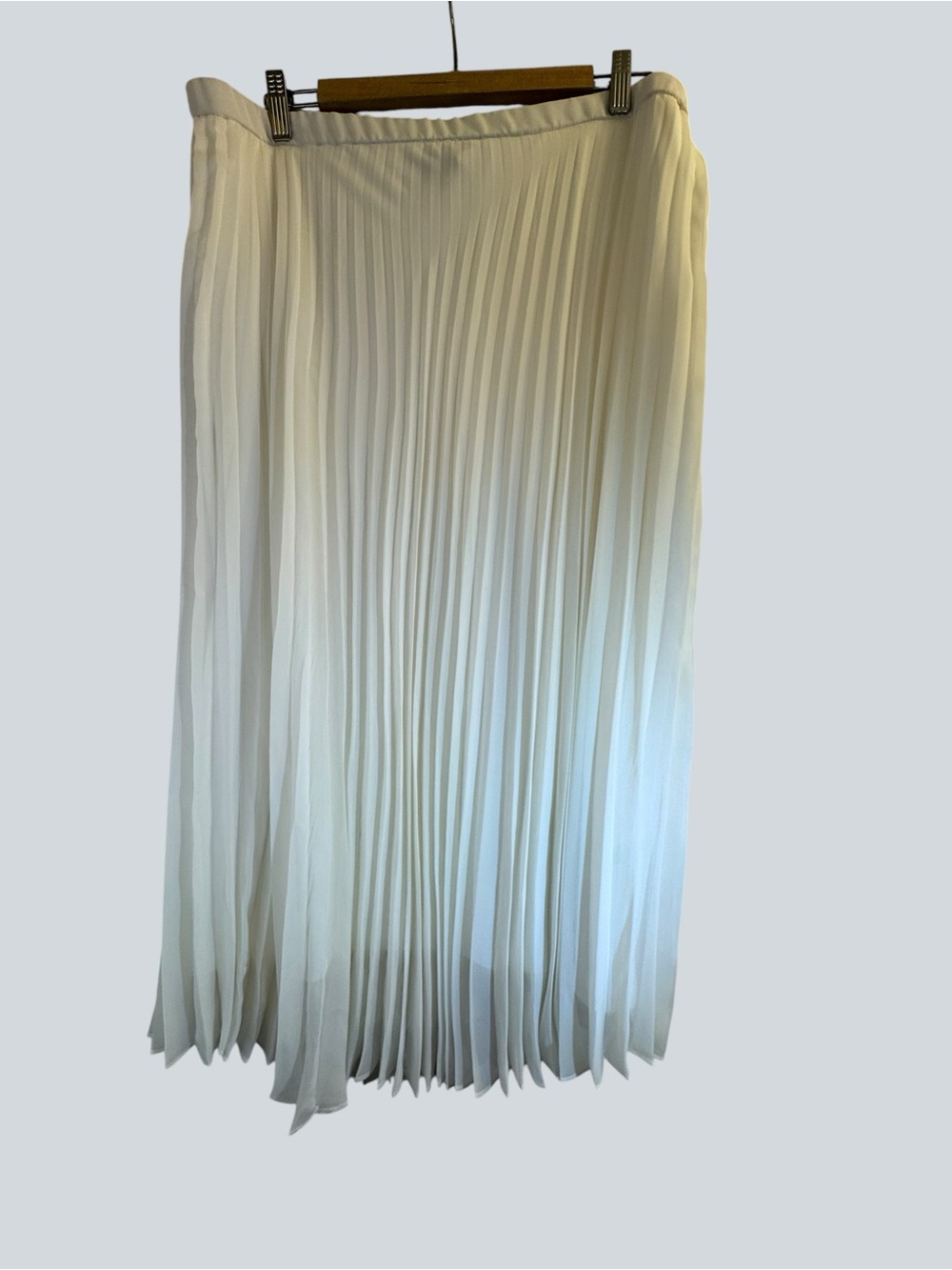 Guillaume Women’s Pleated Maxi Skirt Size 20 Ivory White Flowy Elegant